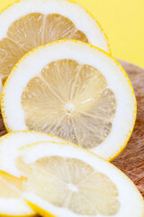 the flesh of a yellow lemon