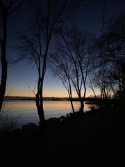 Naklejka premium Sunset Lake Ontario