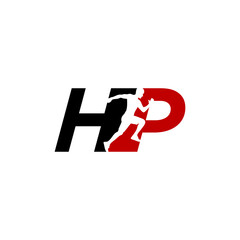 Obraz premium hp run logo design vector icon