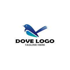Illustration vector graphic of colorful dove bird logo