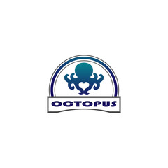 octopus logo design template element.