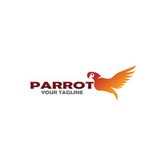 Modern and simple parrot bird logo illustration
