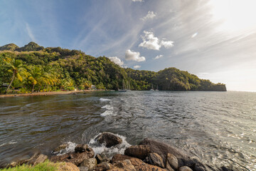 Saint Vincent ant the Grenadines, Wallilabou bay, boats
