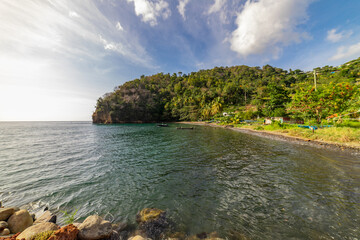 Saint Vincent ant the Grenadines, Wallilabou bay, boats