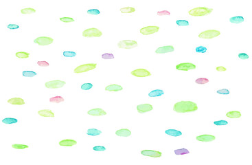 カラフルドット　水彩背景イラスト