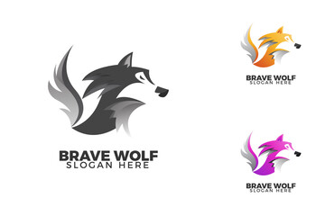 Brave wolf logo gradient