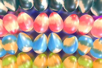 Orange red pink blue ball colorful  white background mirror reflect creative graphic decoration ornament business happy easter egg organic gift holiday vacation  march april spring season.3d rendering