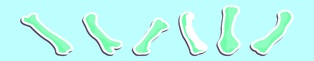 set of chicken bone cartoon icon design template with various models. vector illustration isolated on blue background