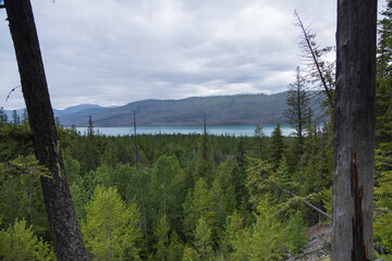 Lake McDonald at Glacier National Park with View of mountain range
