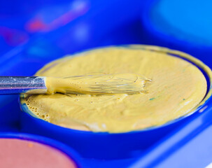 multi-colored paints close-up