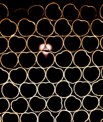 Pipes stacked in industry stock