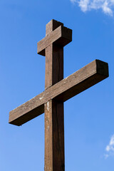 close-up of religious crosses