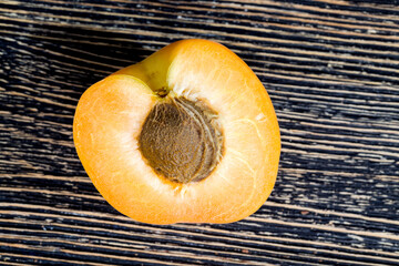 sliced ripe orange apricot
