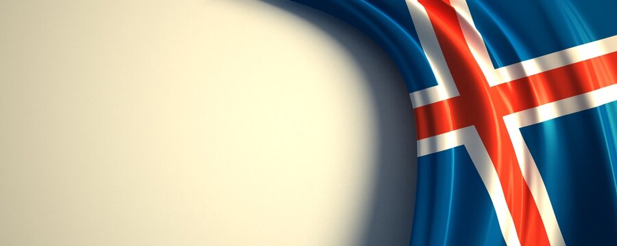 Iceland Flag. 3d illustration of the waving national flag with a copy space.
Europe country flag.
