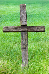 close-up of religious crosses