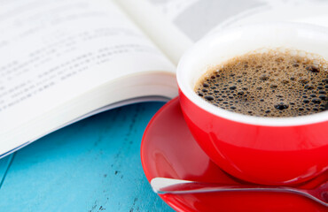 Coffee and open books
