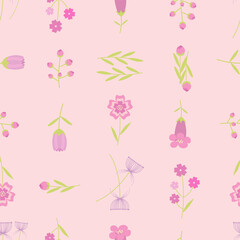 Spring blossom tiny flowers seamless vector pattern design. Textile and fabric. Print card. Room wallpaper