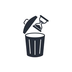 trash, time, waste, clock, garbage, business, hour, watch, rubbish, deadline, junk, symbol, lost, minute, recycle, useless, failure, schedule, money, management, discard, efficiency, sign, office, del