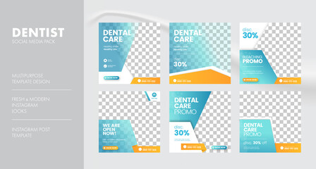 Dentist and dental care social media post template
