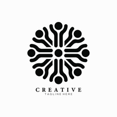 Elegant black mandala man icon symbol