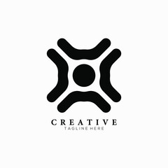 Simple black Crossroad vector logo template