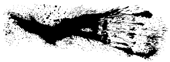 書道　しぶき　毛筆イラスト