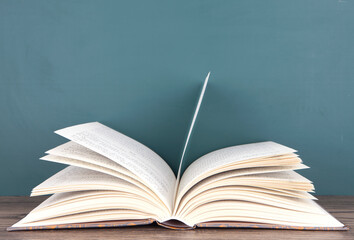 Open books on the desk