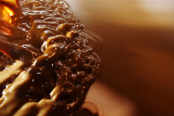 Close up of milk coffee drink