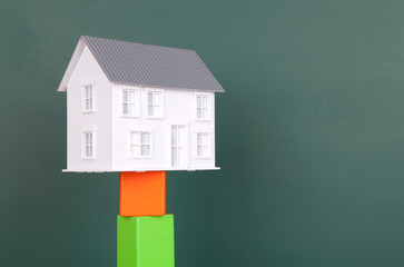 A model of a house built of building blocks