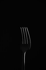 Stylish fork on dark background