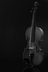 Stylish violin on dark background