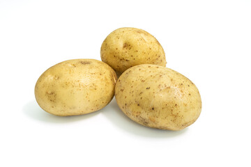 Potatoes on a white background