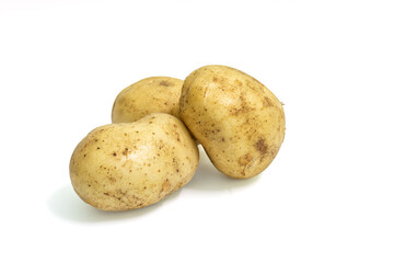 Potatoes on a white background