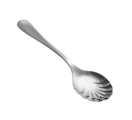 Clean spoon on white background