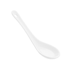 Plastic spoon on white background