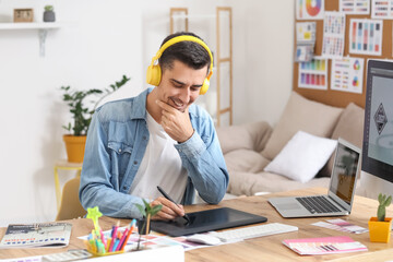 Graphic designer working in office