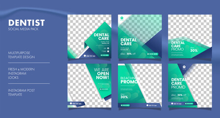 Dentist and dental care social media post template