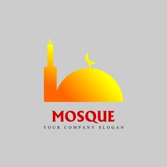 Ramadan Kareem logo with mosque design. suitable for mosque, community and company logos.