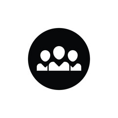 3 people glyph icon. Simple solid style. Multi user, circle, group, person, service concept.  Crowd sign symbol design. Vector illustration isolated on white background. EPS 10.