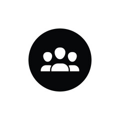 3 people glyph icon. Simple solid style. Multi user, circle, group, person, service concept.  Crowd sign symbol design. Vector illustration isolated on white background. EPS 10.