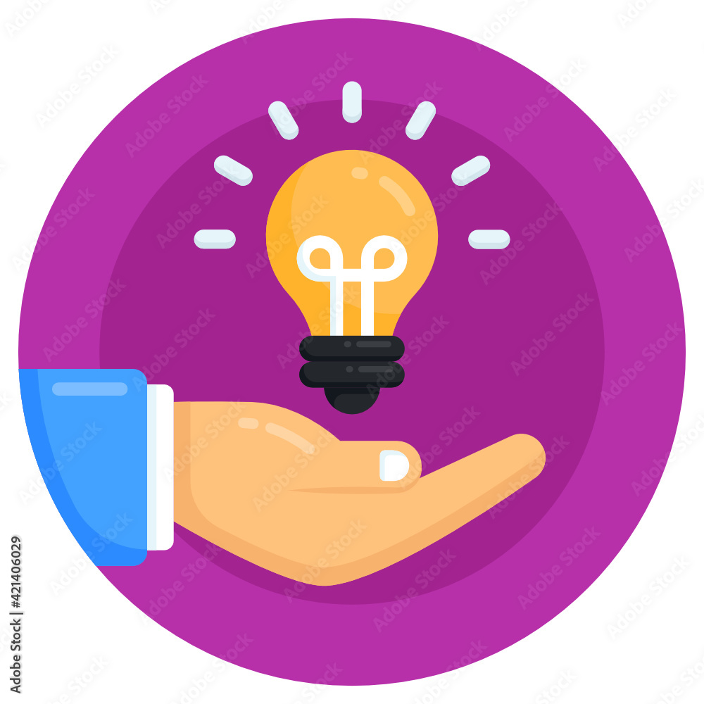 Canvas Prints key with light bulb symbolizing flat rounded icon of problem solving