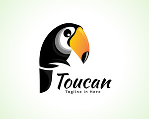 simple elegant toucan bird perch illustration logo icon symbol design inspiration