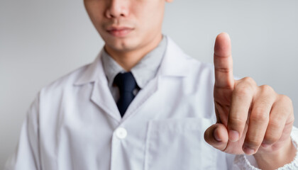 Doctor or scientist carries a syringe and a vaccine against COVID-19, vaccination and laboratory experiments. Concept of protection against the COVID-19 virus.