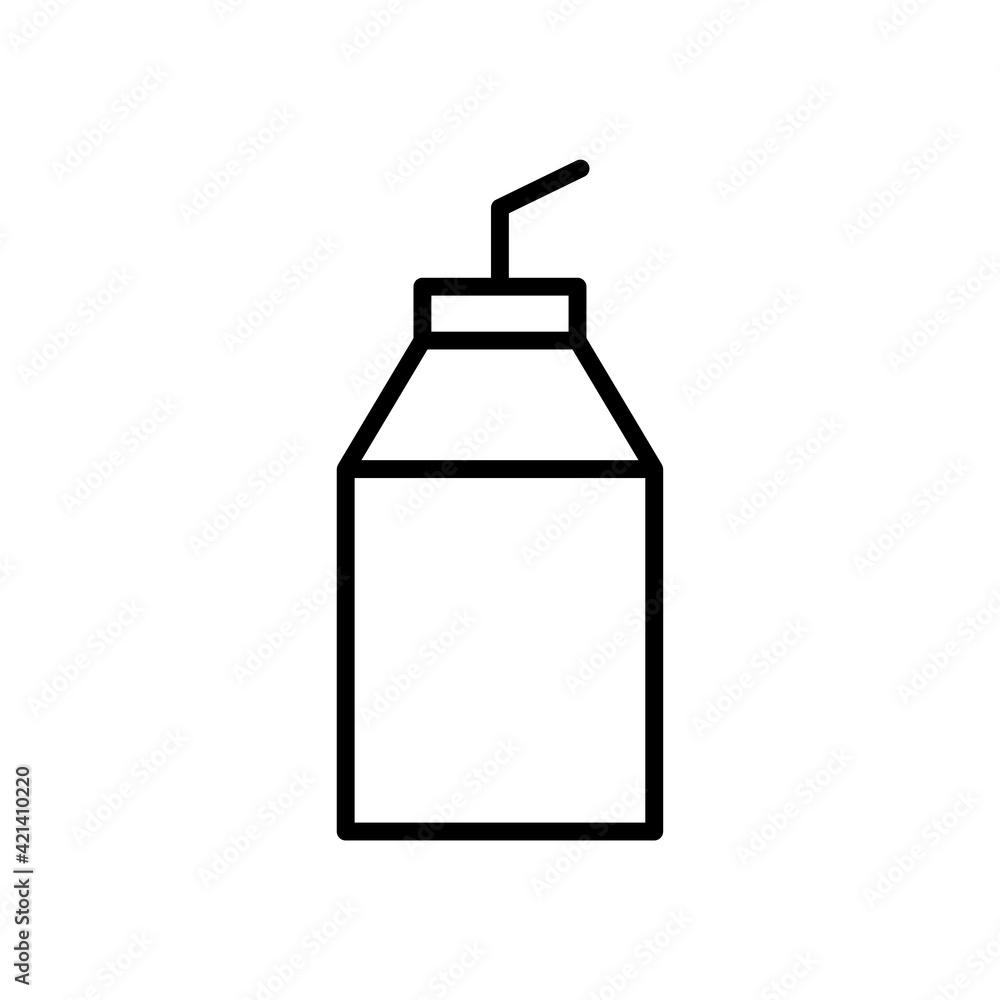 Poster milk box line icon. editable stroke. design template vector