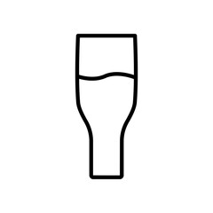 Glass line icon on white background. Editable stroke. Design template vector
