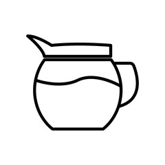 Coffee teapot line icon on white background. Editable stroke. Design template vector