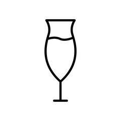 cocktail drink line icon. Editable stroke. Design template vector