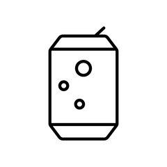 Canned drink line icon. soda, soft drink. Editable stroke. Design template vector
