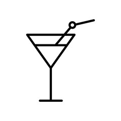 Cocktail line icon. Editable stroke. Design template vector
