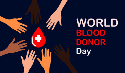 Donate Blood Concept Illustration vector Background For World Blood Donor Day.Donation people.Thalassemia day.Health care medical background.Emergency insurance, Give blood for patient.Save life day.